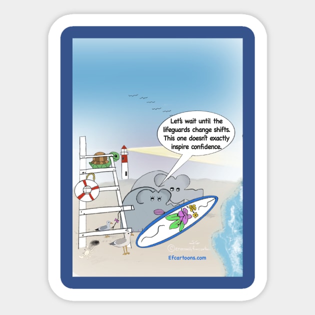 Enormously Funny Cartoons Surfing Sticker by Enormously Funny Cartoons